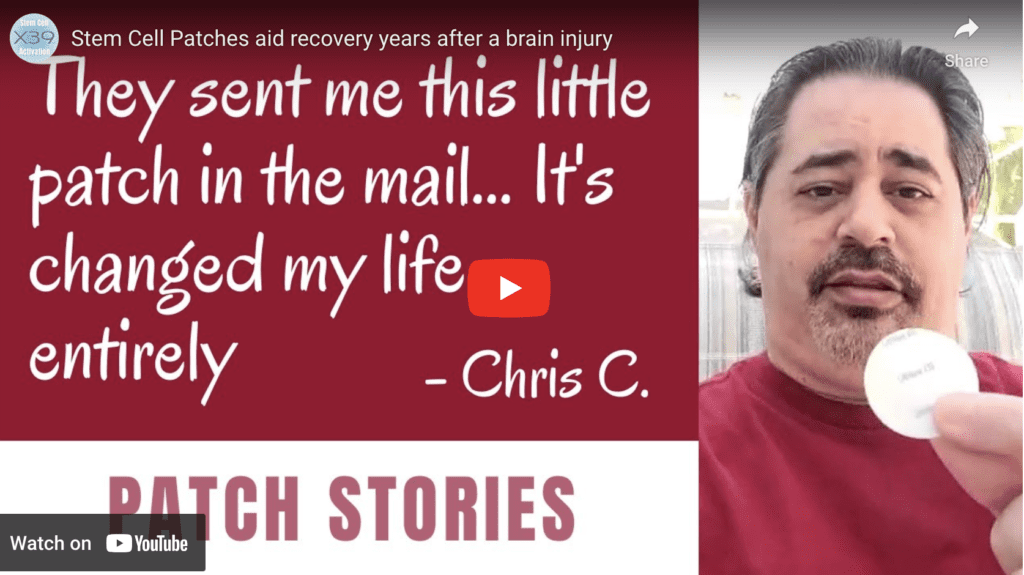 Stem cell brain injury patch